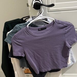 Zara Lavender Short Sleeve Top